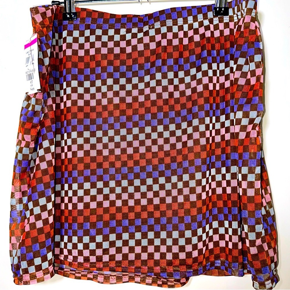 NWT BP Mesh Checked Mini‎ Skirt - XL